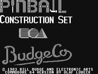 Pinball Construction Set title screen for Commodore 64
